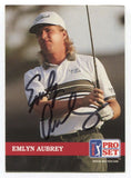 1992 Pro Set PGA Tour Golf Emlyn Aubrey Signed Card Autographed #130