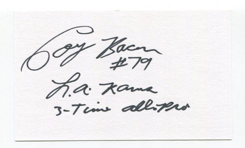 Coy Bacon Signed 3x5 Index Card Autographed Signature San Diego Chargers NFL