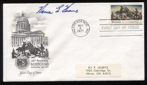 Warren Hearnes Signed First Day Cover Autograph FDC Signature Governor