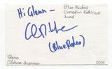 Blue Rodeo Glenn Milchem Signed 3x5 Index Card Autographed Signature