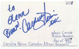 Caroline Neron Signed 3x5 Index Card Autographed Signature Actress
