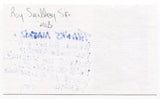 Roy Smalley Signed 3x5 Index Card Autographed MLB Baseball Chicago Cubs