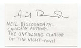 Neil Bissoondath Signed 3x5 Index Card Autographed Signature Author Writer