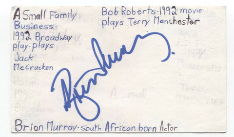 Brian Murray Signed 3x5 Index Card Autographed Signature Actor