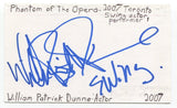 William Dunne Signed 3x5 Index Card Autograph Actor The Phantom of the Opera