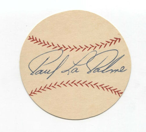 Paul LaPalme Signed Paper Baseball Autographed Signature Pittsburgh Pirates