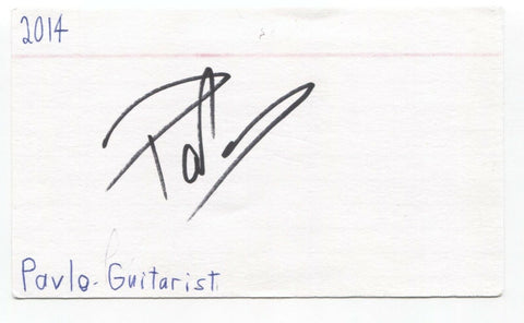 Pavlo Simtikidis Signed 3x5 Index Card Autographed Signature Signature Guitarist