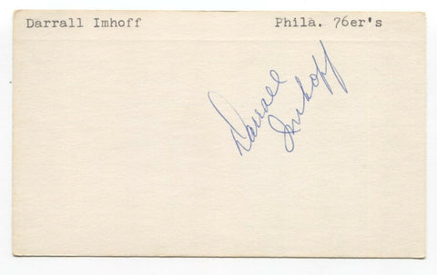 Darrall Imhoff Signed 3x5 Index Card Autographed Signature Basketball ABA NBA