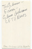 Glenn Cochrane Signed 3x5 Index Card Autographed Canadian Journalist CTV