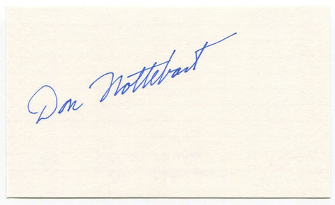 Don Nottebart Signed 3x5 Index Card Autographed MLB Baseball New York Yankees