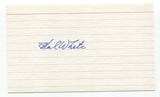 Hal White Signed 3x5 Index Card Baseball Autographed Signature