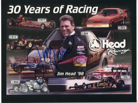 Jim Head Signed 8.5 x 11 inch Photo NASCAR Racing Race Car Driver