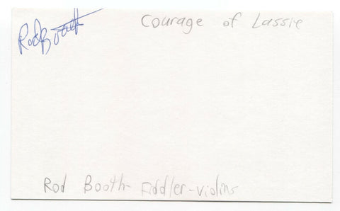 Courage of Lassie - Rod Booth Signed 3x5 Index Card Autographed Signature
