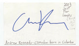 Andrew Kennedy Signed 3x5 Index Card Autographed Signature Comedian Comic Actor