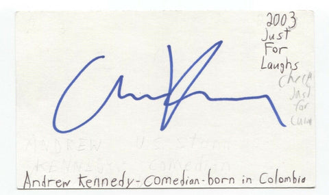Andrew Kennedy Signed 3x5 Index Card Autographed Signature Comedian Comic Actor