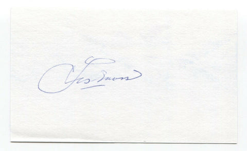 Les Moss Signed 3x5 Index Card Baseball Autographed Signature