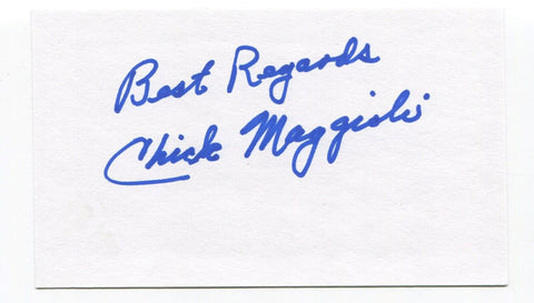 Chick Maggioli Signed 3x5 Index Card Autographed NFL Football 1943 Notre Dame