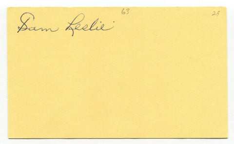 Sam Leslie Signed 3x5 Index Card Autographed Signature Baseball Brooklyn Dodgers