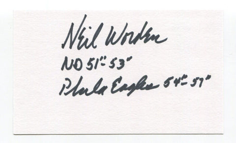 Neil Worden Signed 3x5 Index Card Autographed Football NFL Philadelphia Eagles