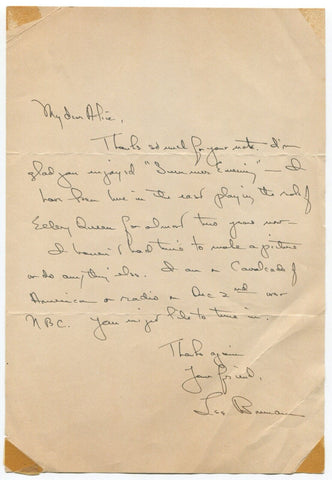 Lee Bowman Signed Handwritten Letter Vintage TLS Autographed Actor Cover Girl