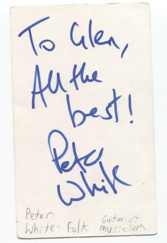 Peter White Signed 3x5 Index Card Autographed Signature Musician