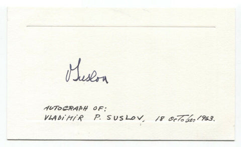 Vladimir P. Suslov Signed Card Autographed Signature Politician Delegate