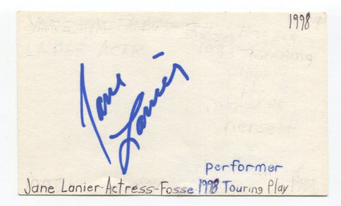 Jane Lanier Signed 3x5 Index Card Autographed Actress The Shield Michael Glee