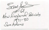 Sam Adams Signed 3x5 Index Card Autograph Signature New England Patriots #61