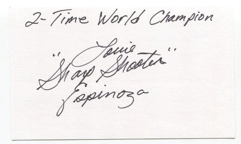 Louie Espinoza Signed 3x5 Index Card Autographed Boxer Boxing Champ