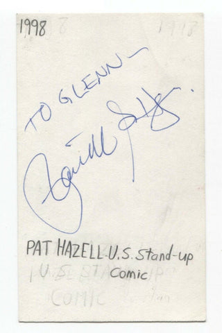 Pat Hazell Signed 3x5 Index Card Autographed Signature Comedian Comic Actor