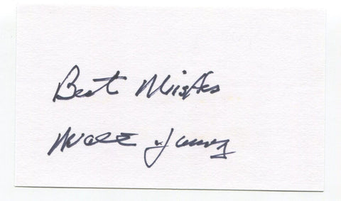 Walt Yowarsky Signed 3x5 Index Card Autographed Football NFL Washington Redskins