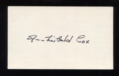 Archibald Cox Signed 3x5 Index Card Autographed Signature 