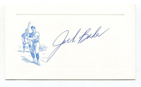 Jack Baker Signed Card Autograph MLB Baseball Roger Harris Collection