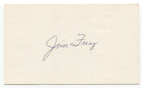 Jim Frey Signed 3x5 Index Card Baseball Autographed Signature