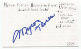 Myron Floren Signed 3x5 Index Card Autographed Lawrence Welk Show Accordionist 