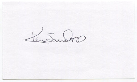 Ken Sanders Signed 3x5 Index Card Autographed MLB Baseball Milwaukee Brewers