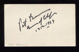 Pat Brown Signed 3x5 Index Card Autographed Signature Governor of California