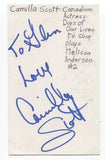Camilla Scott Signed 3x5 Index Card Autographed Signature Actress