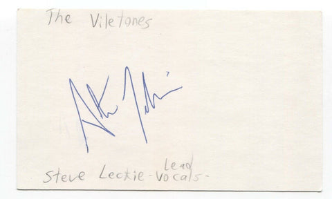 The Viletones - Steven Leckie Signed 3x5 Index Card Autographed Signature Band