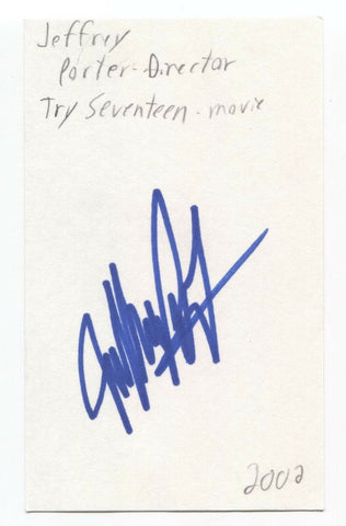 Jeffrey Porter Signed 3x5 Index Card Autographed Signature Director