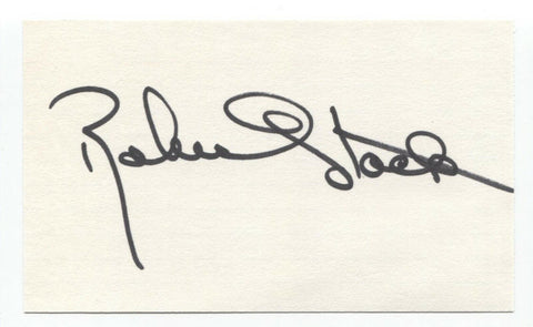 Robert Stack Signed 3x5 Index Card Autographed Vintage Signature