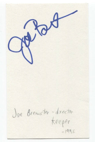 Joe Brewster Signed 3x5 Index Card Autographed Signature Director