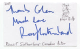 Rossif Sutherland Signed 3x5 Index Card Autographed Signature Actor