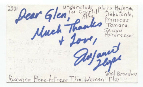 Roxanna Hope Radja Signed 3x5 Index Card Autographed Actress Law And Order