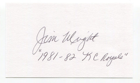 Jim Wright Signed 3x5 Index Card Autographed Baseball MLB Kansas City Royals