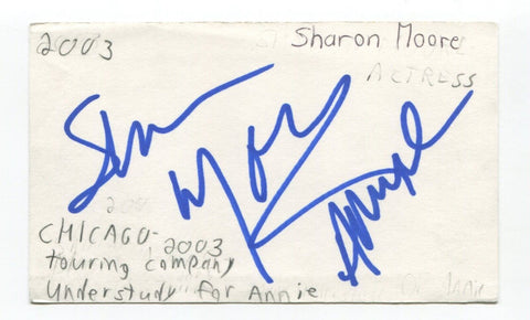 Sharon Moore Signed 3x5 Index Card Autographed Actress Resident Evil