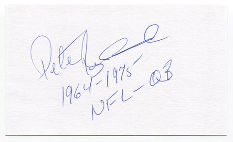 Pete Beathard 3x5 Index Card Autographed Signature Kansas City Chiefs Debut 1964