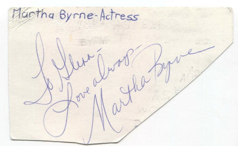 Martha Byrne Signed 3x5 Index Card Autographed Signature Actress Anacostia
