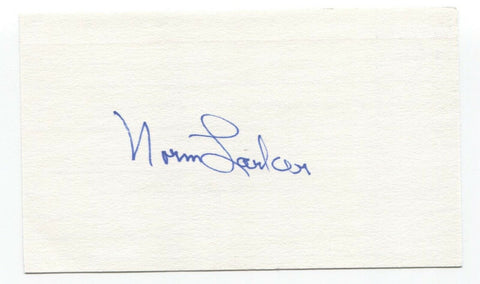 Norm Larker Signed 3x5 Index Card Baseball Autographed Signature