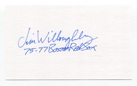 Jim Willoughby Signed 3x5 Index Card Autograph Baseball MLB Boston Red Sox